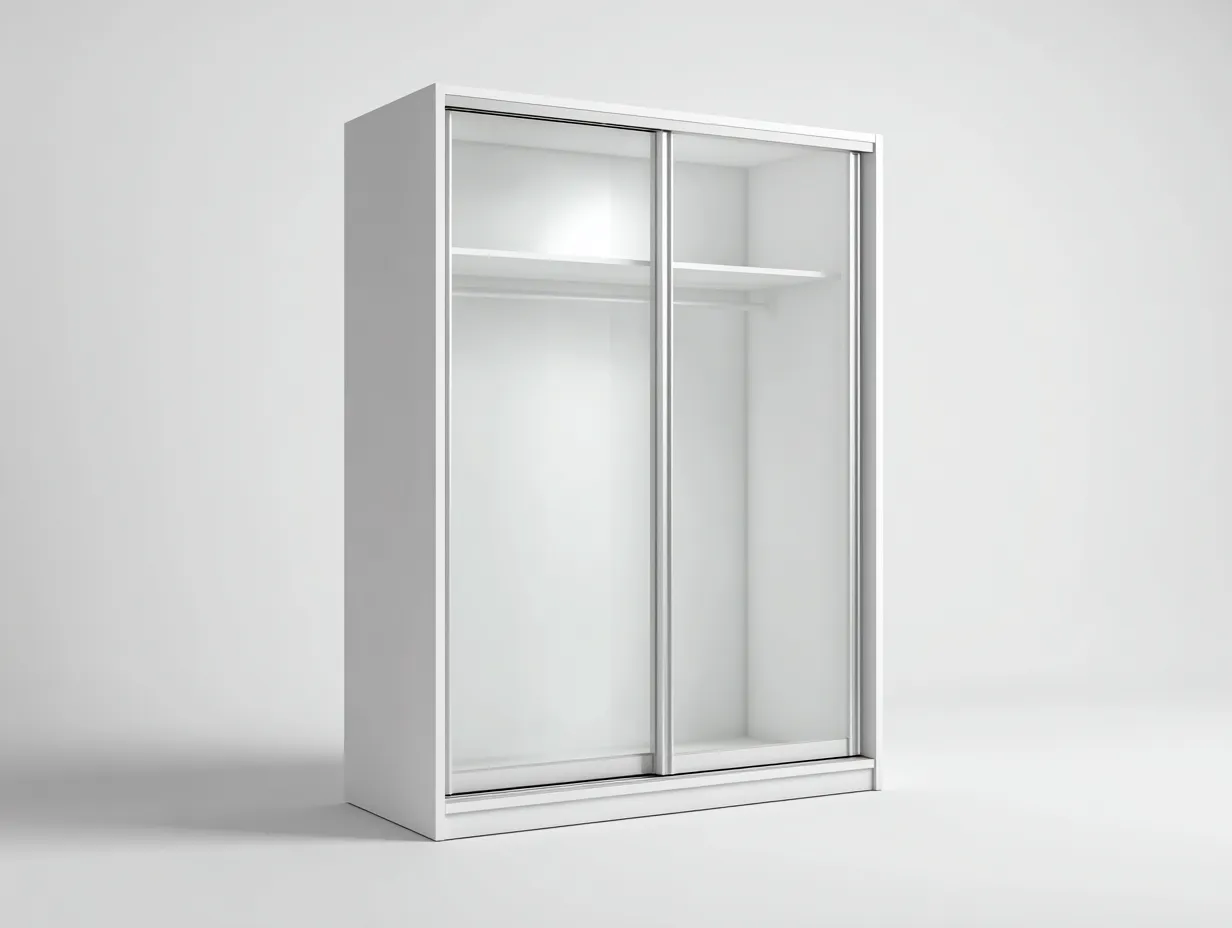 Armadio - MDF - 208x56x228 cm - bianco - stile moderno-Loftmyyard