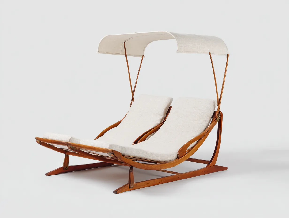 Lettino prendisole-legno-tessuto-205x88x160 cm-bianco-legno-design naturale-Loftmyyard