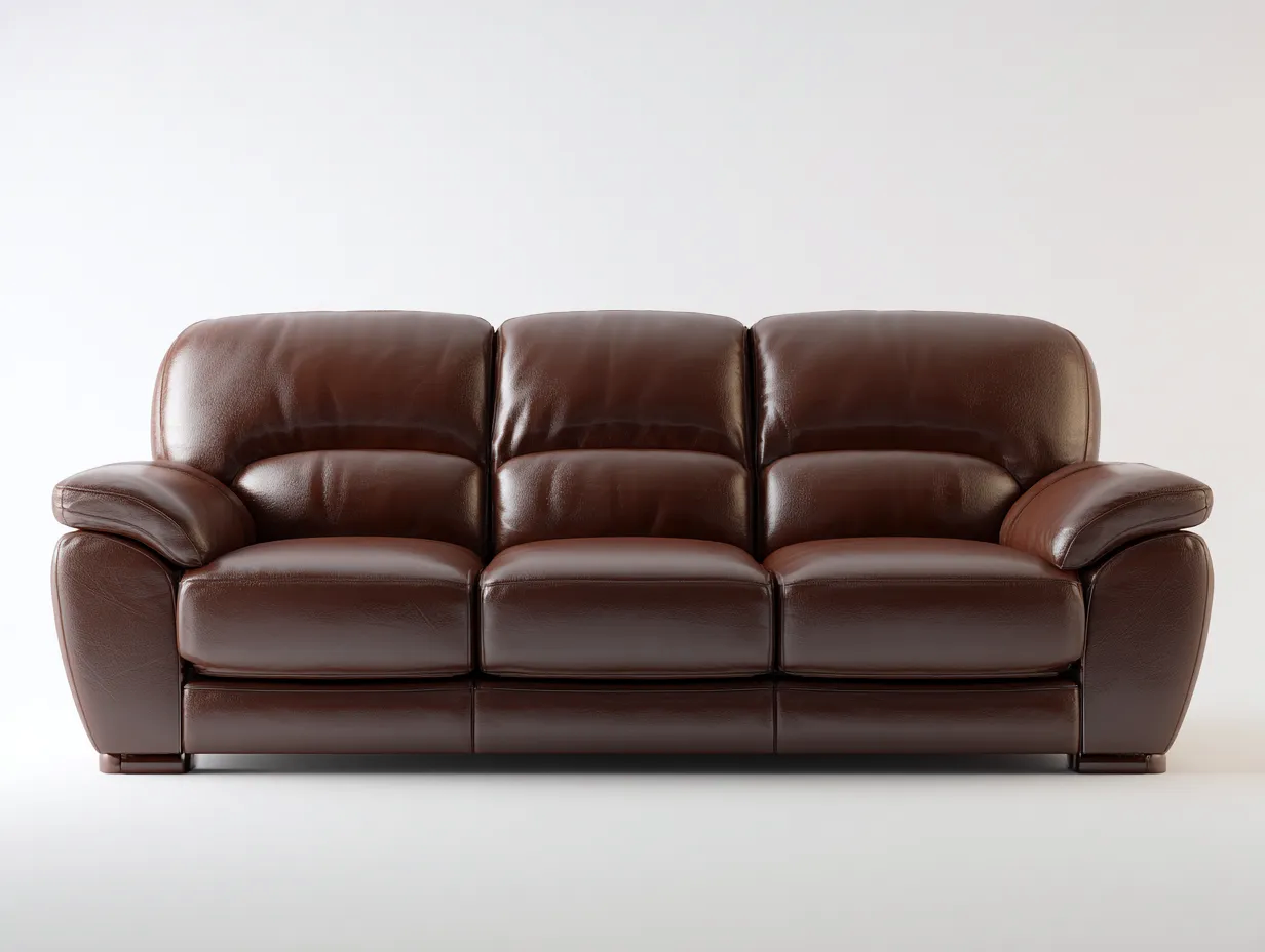 3 Sitzer Sofas-Echtleder-222x95x84 cm-Braun-moderner Stil-Sofagobase