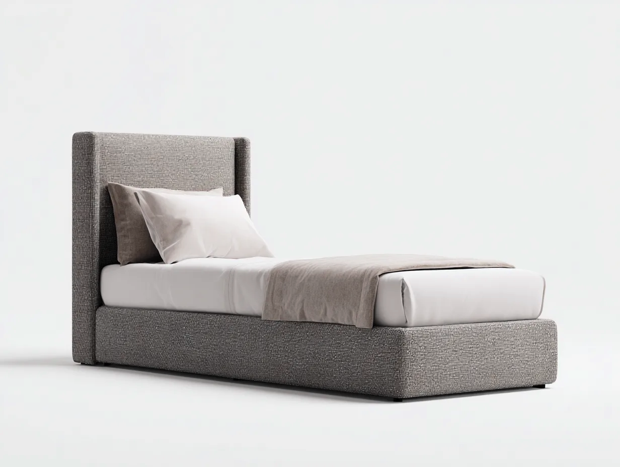 Einzelbett-Stoff-213x97x108 cm-Grau-moderner Stil-Sofagobase