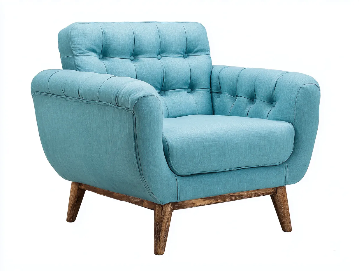 Sessel-Stoff-Holz-96x90x87 cm-Blau-Modernes Design-Sofagobase