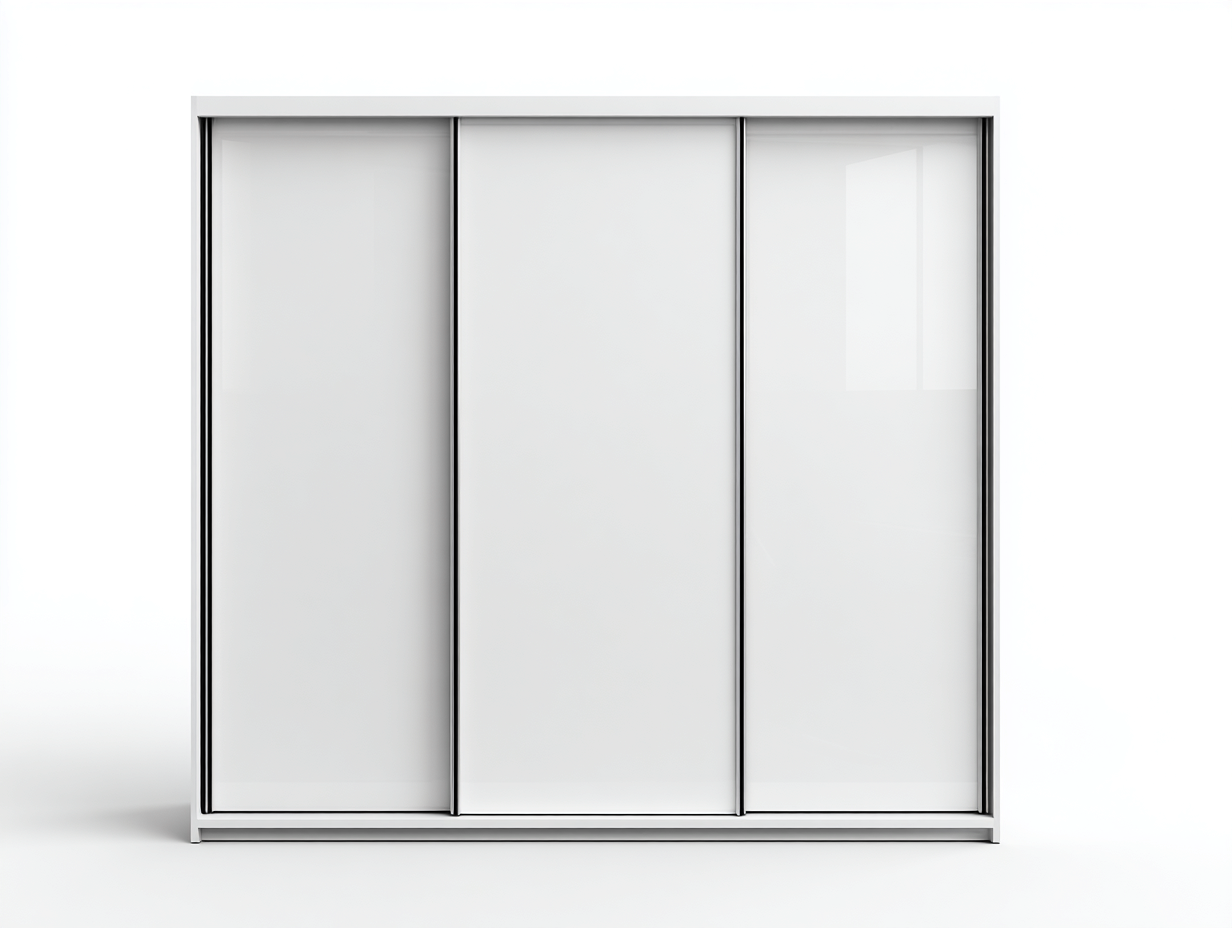 Kleiderschränke mit Schiebetüren Holzwerkstoff 240x60x210 cm - Weiß - Modernes Design geeignet für das Wohnzimmer-Sofagobase