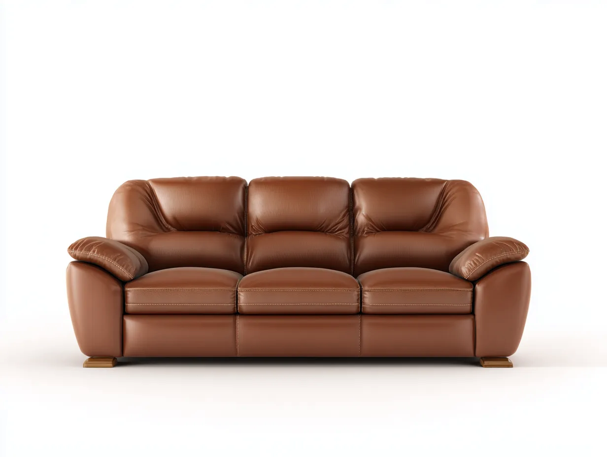 3 Sitzer Sofas-Echtleder-221x94x85 cm-Braun-klassischer Stil-Sofagobase