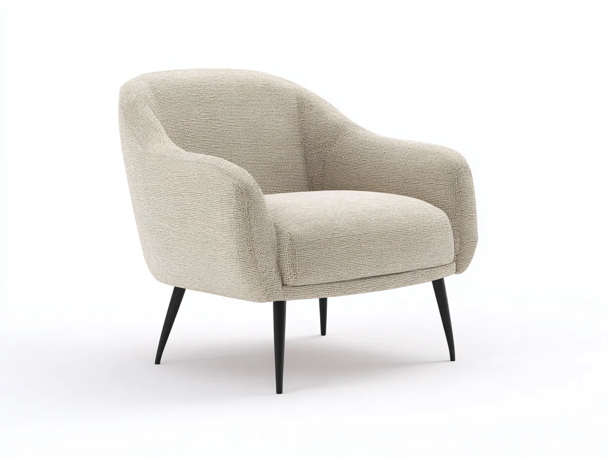 Sessel-Stoff-Metall-92x89x85 cm-Beige-Modernes Design-Sofagobase