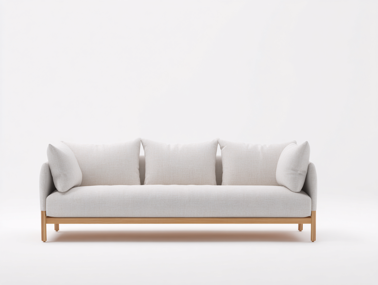 Canapé 3 places en tissu 230x95x83 cm - beige - design moderne pour salon-Nookmynest