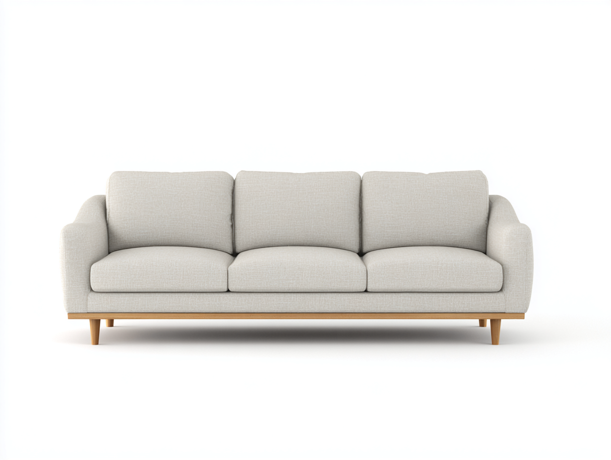 Canapé 3 places en tissu 228x92x82 cm - beige - design moderne pour salon-Nookmynest