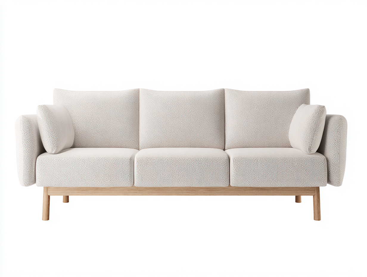 Canapé 3 places en tissu 232x94x84 cm - beige - design élégant pour salon-Nookmynest