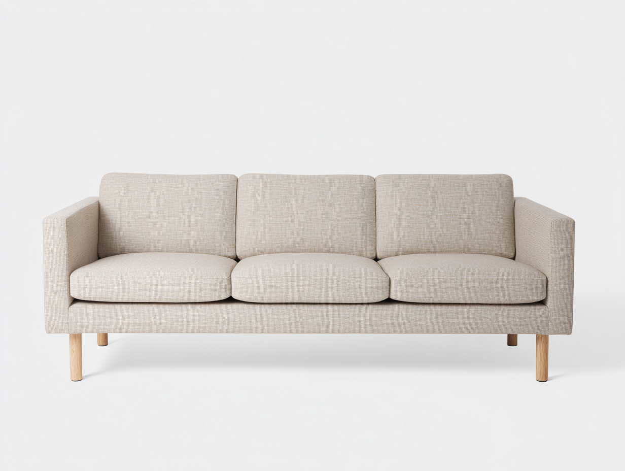 Canapé 3 places en tissu 225x90x82 cm - beige - style contemporain pour salon-Nookmynest