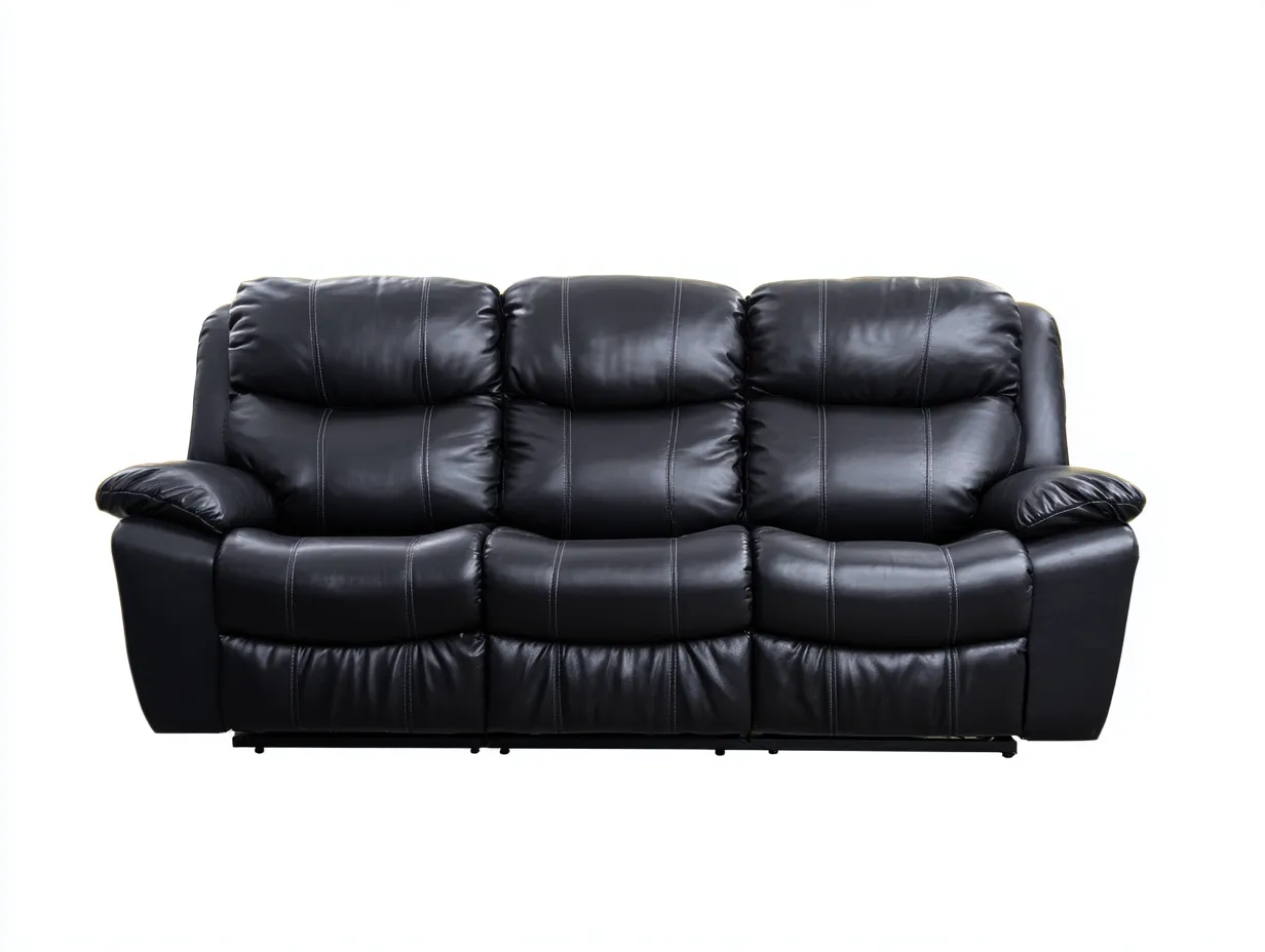 Divano reclinabile - Pelle sintetica - 201x97x101 cm - Nero - Stile moderno-Craftuphaus