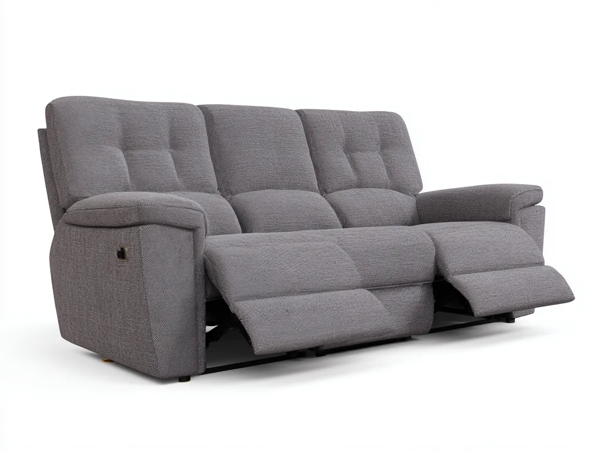 Divano reclinabile - Tessuto - 214x96x102 cm - Grigio - Stile moderno-Craftuphaus