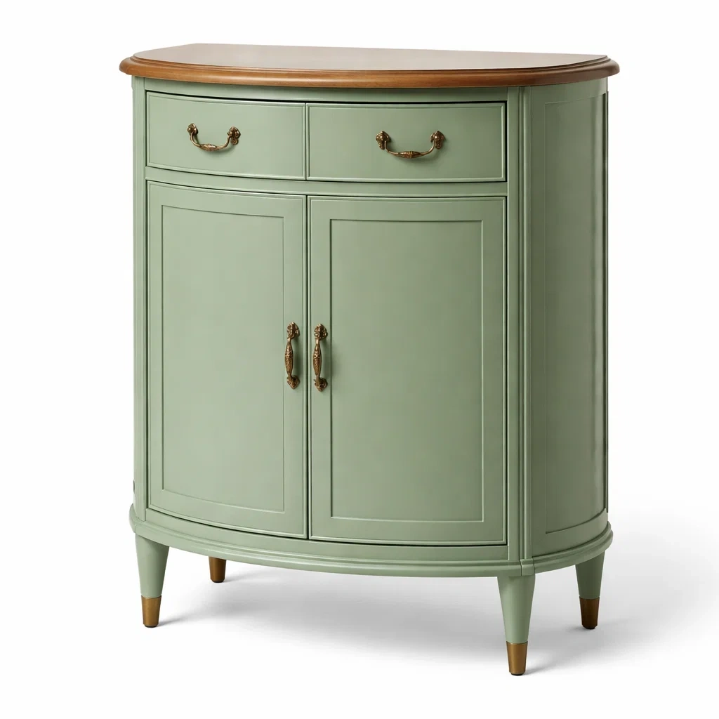 Buffet demi circulaire en bois MDF avec placage vert olive-dreamsnugz