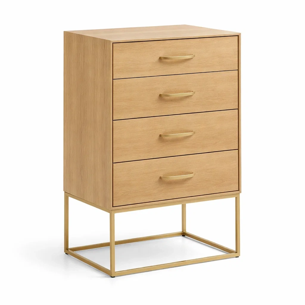 Bois et Métal Commode 4 Tiroirs-dreamsnugz