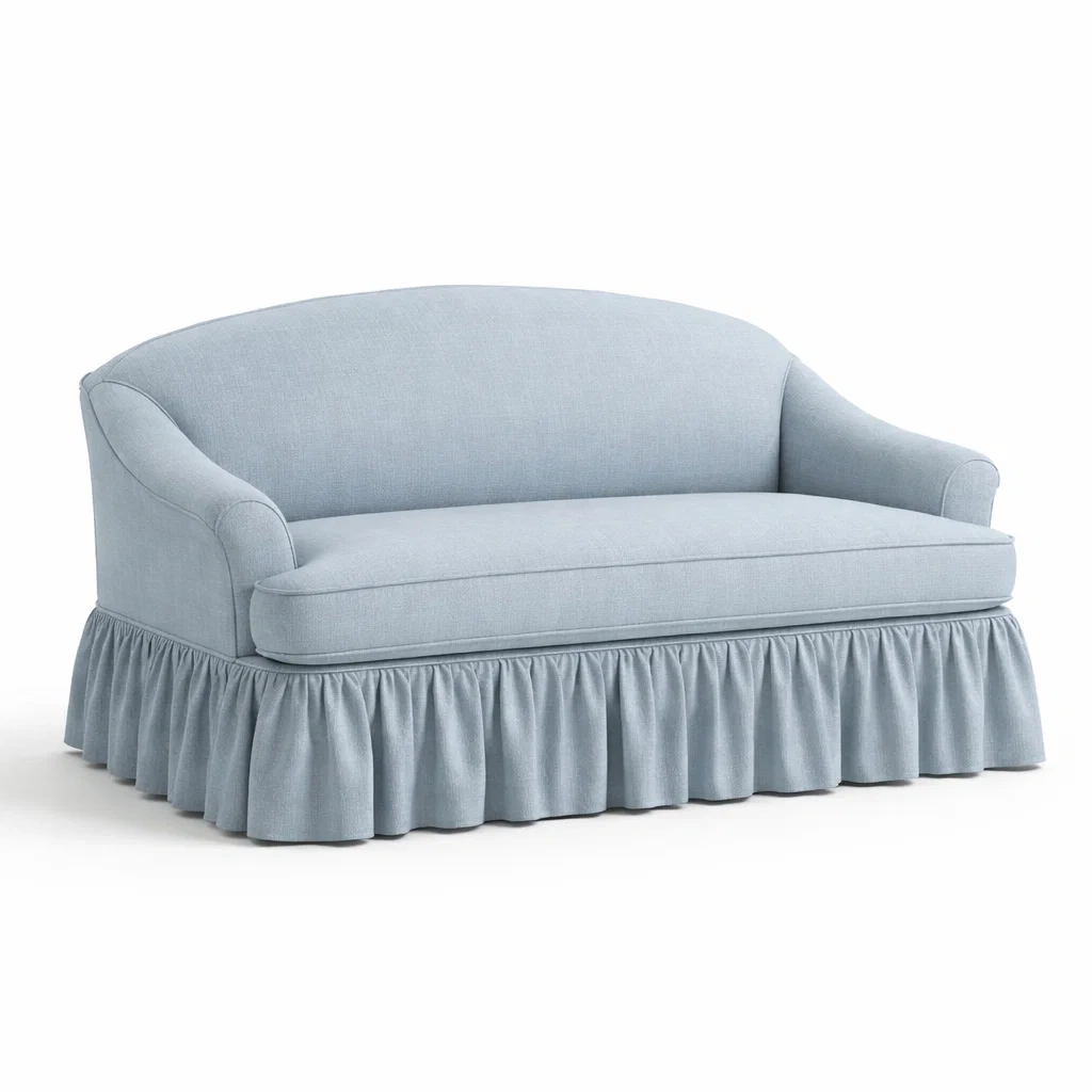 Tissu de Coton Bleu Clair Canapé Deux Places-dreamsnugz