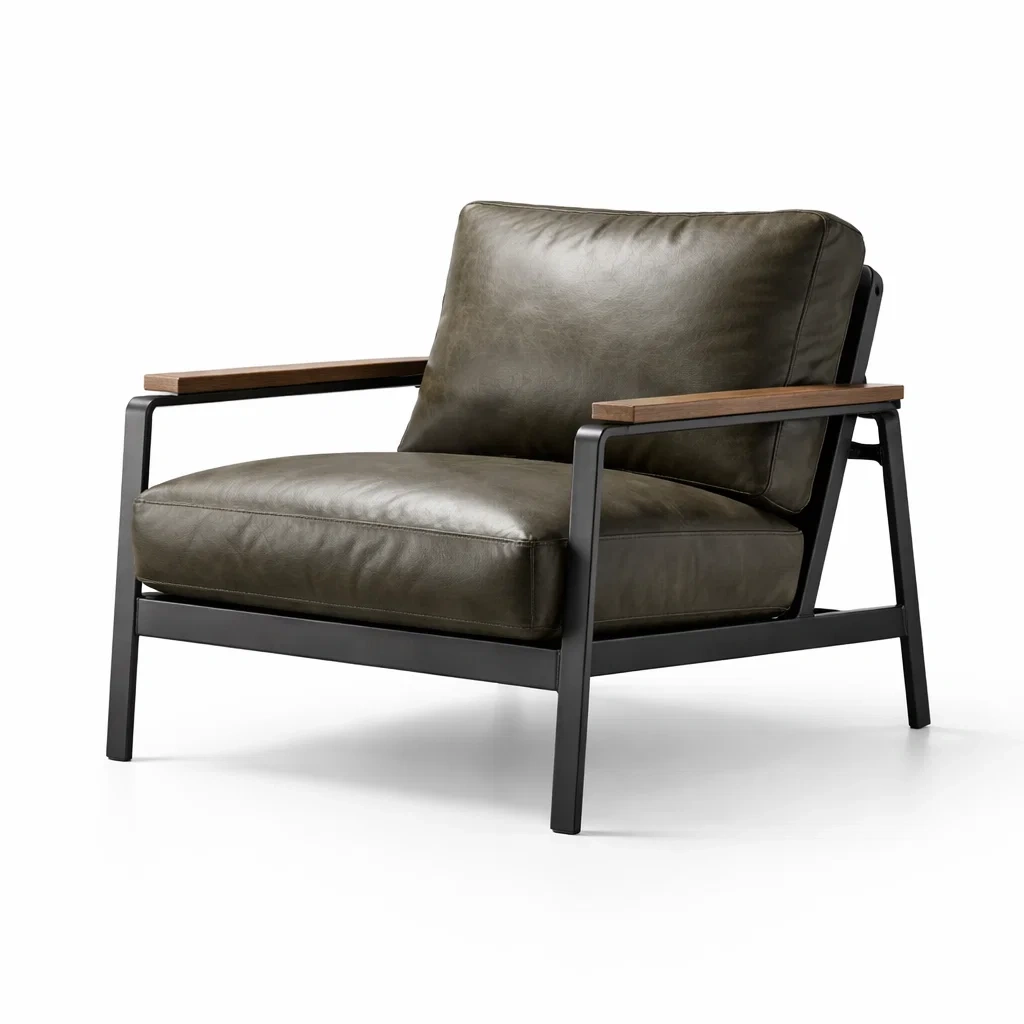 Métal et Cuir Synthétique Vert Foncé Fauteuil-dreamsnugz