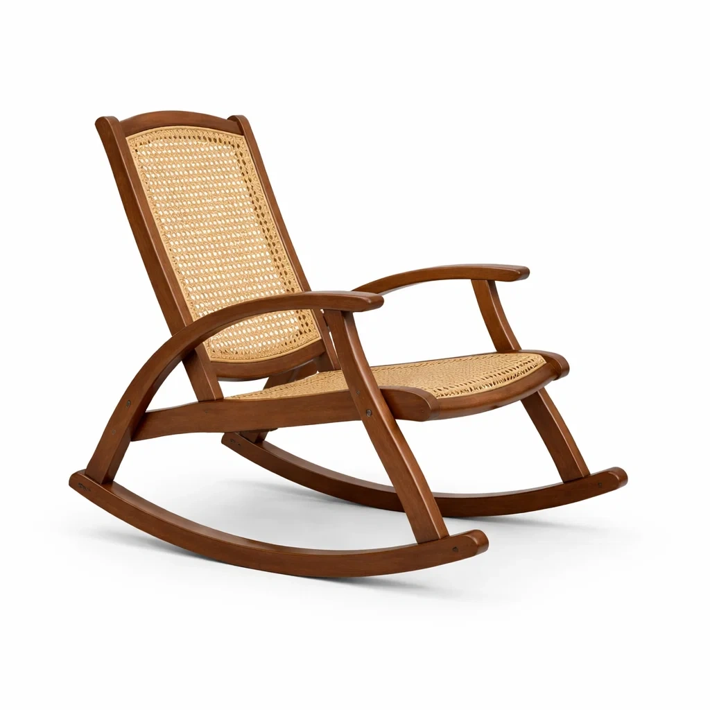 Bois et Rotin Fauteuil à bascule-dreamsnugz