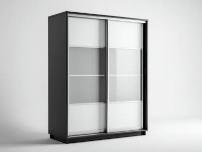 Armoire à portes coulissantes en bois et verre 150x65x215 cm - noir - blanc - rangement chambre - design moderne-Casagolab