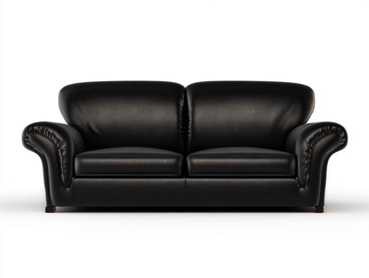 Canapé 2 places en cuir 170x90x85 cm - noir - salon - design classique-Casagolab