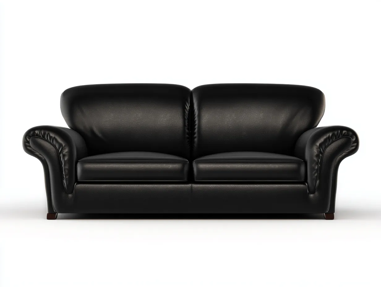 Canapé 2 places en cuir 170x90x85 cm - noir - salon - design classique-Casagolab