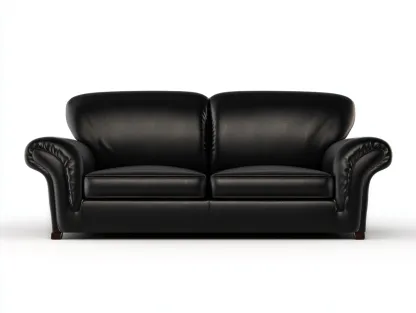 Canapé 2 places en cuir 170x90x85 cm - noir - salon - design classique-Casagolab