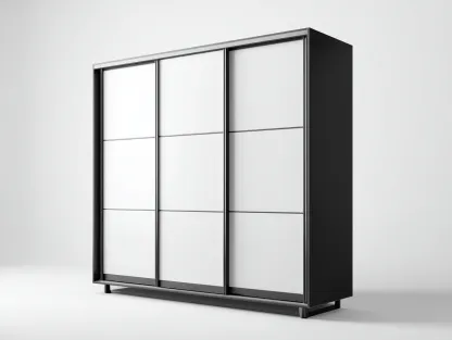 Armoire à portes coulissantes en bois et verre 180x65x215 cm - noir - blanc - rangement chambre - design moderne-Casagolab