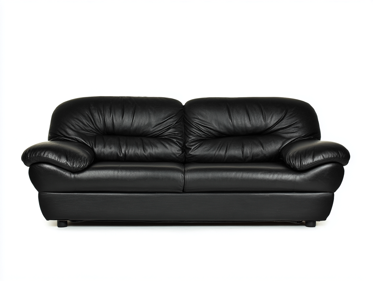 Canapé 2 places cuir 190x95x85 cm - noir - style classique confortable-Casagolab