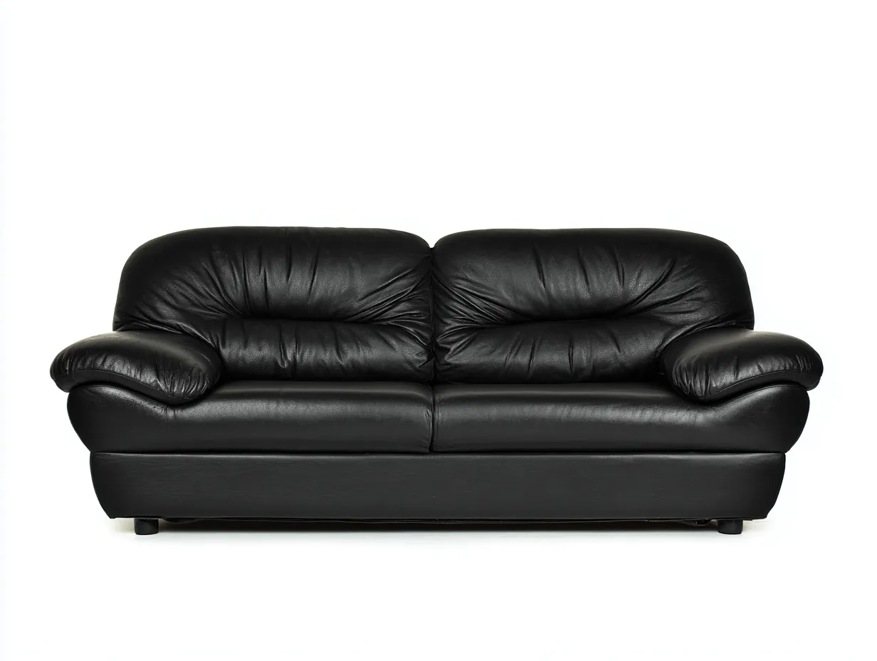 Canapé 2 places cuir 190x95x85 cm - noir - style classique confortable-Casagolab