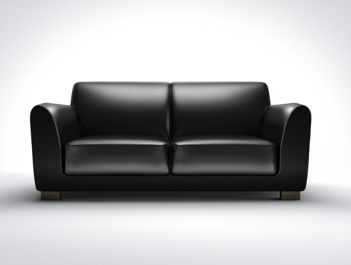 Canapé 2 places en cuir 180x92x88 cm - noir - salon - design moderne-Casagolab