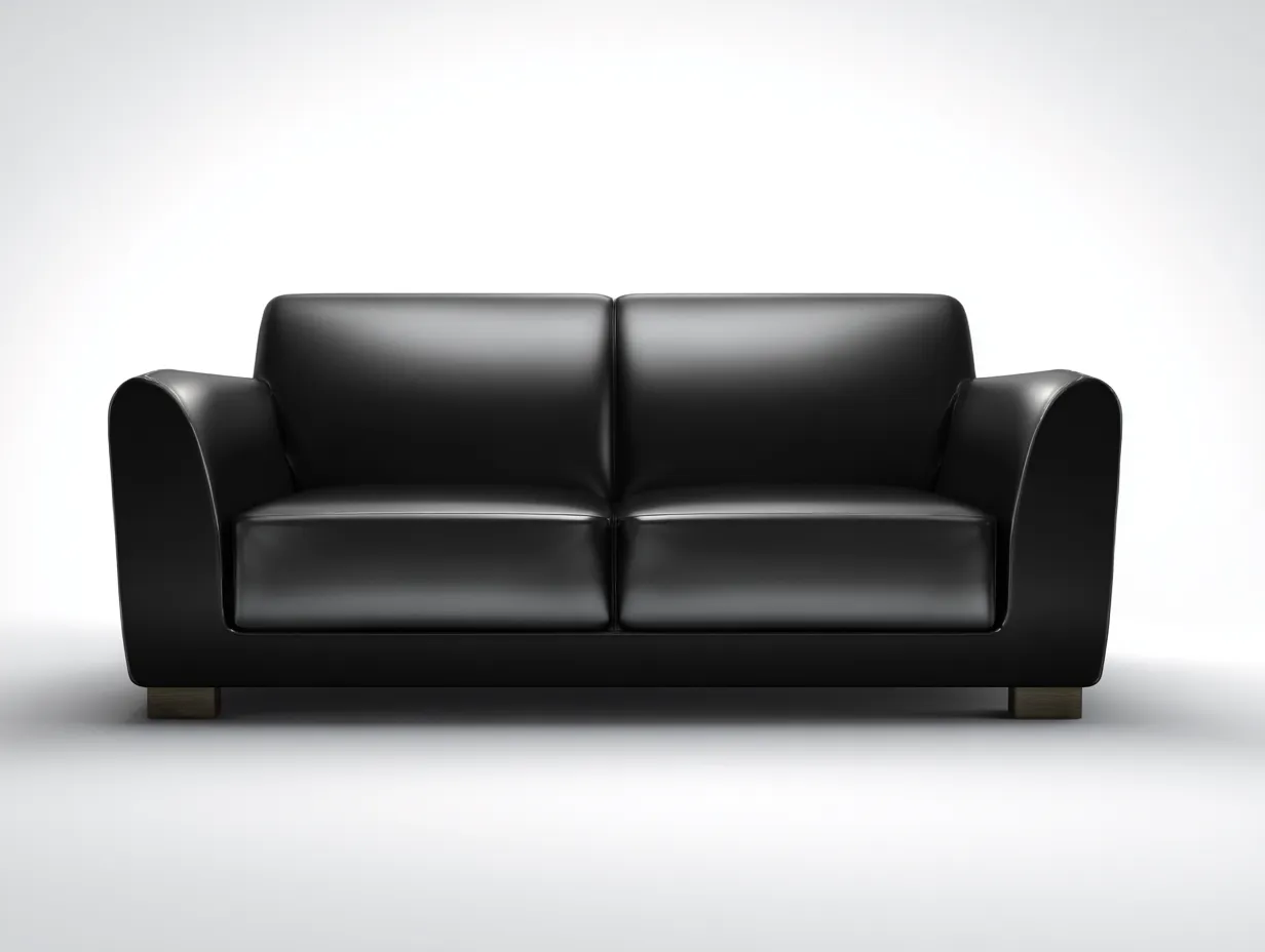 Canapé 2 places en cuir 180x92x88 cm - noir - salon - design moderne-Casagolab