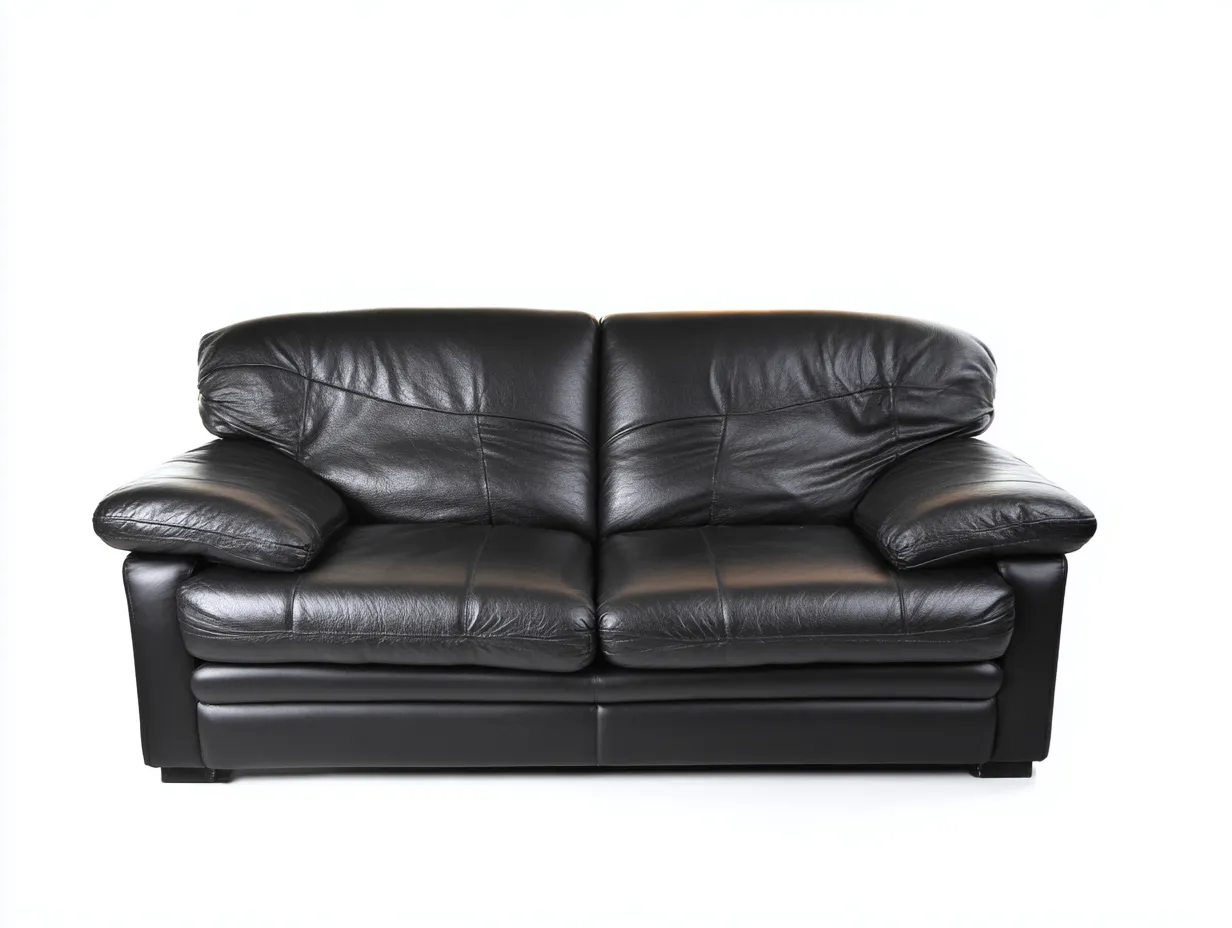 Canapé 2 places cuir 190x90x85 cm - noir - design classique-Casagolab