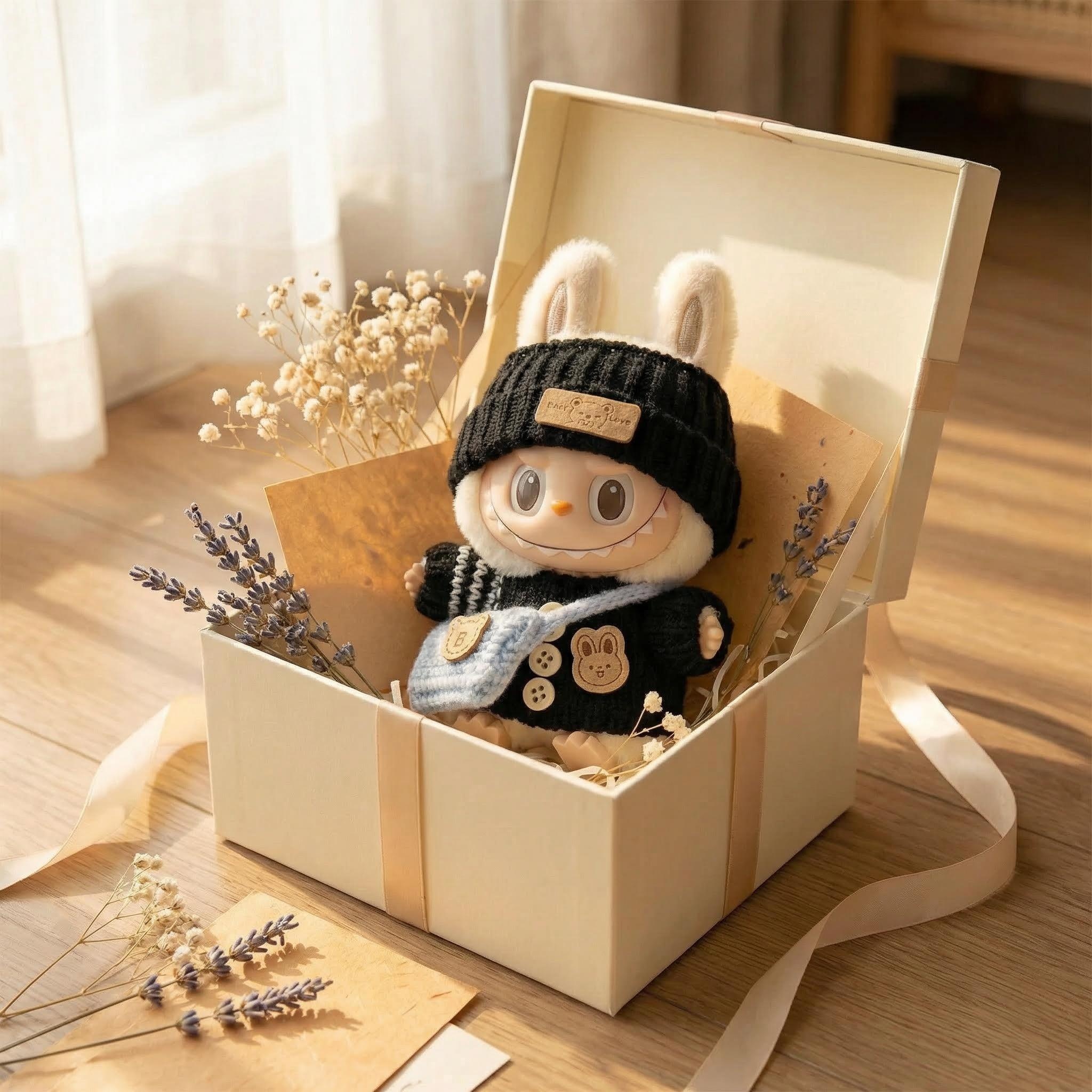 Cute Knit Outfit Set for 17cm Dolls | Handmade Doll Clothes