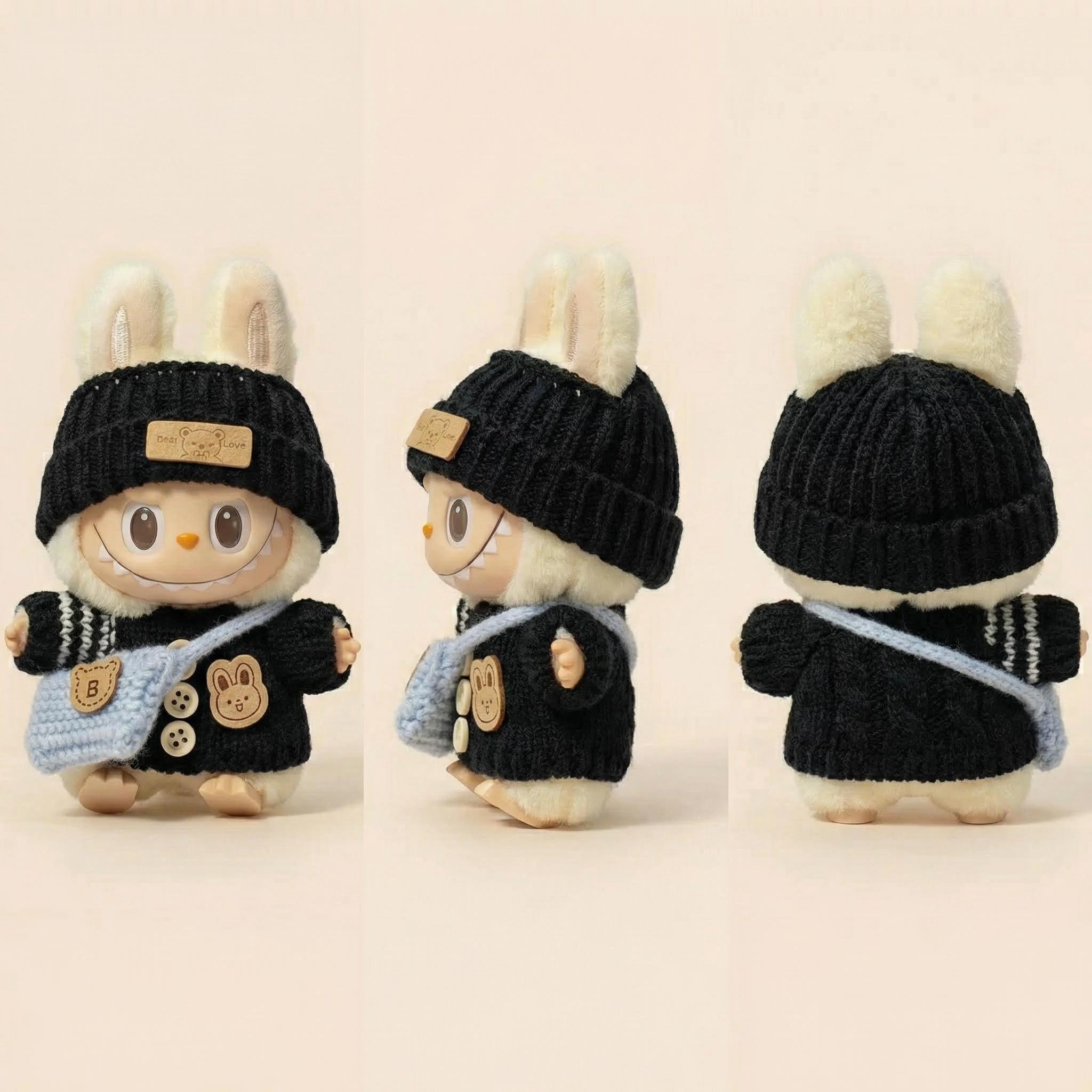 Cute Knit Outfit Set for 17cm Dolls | Handmade Doll Clothes