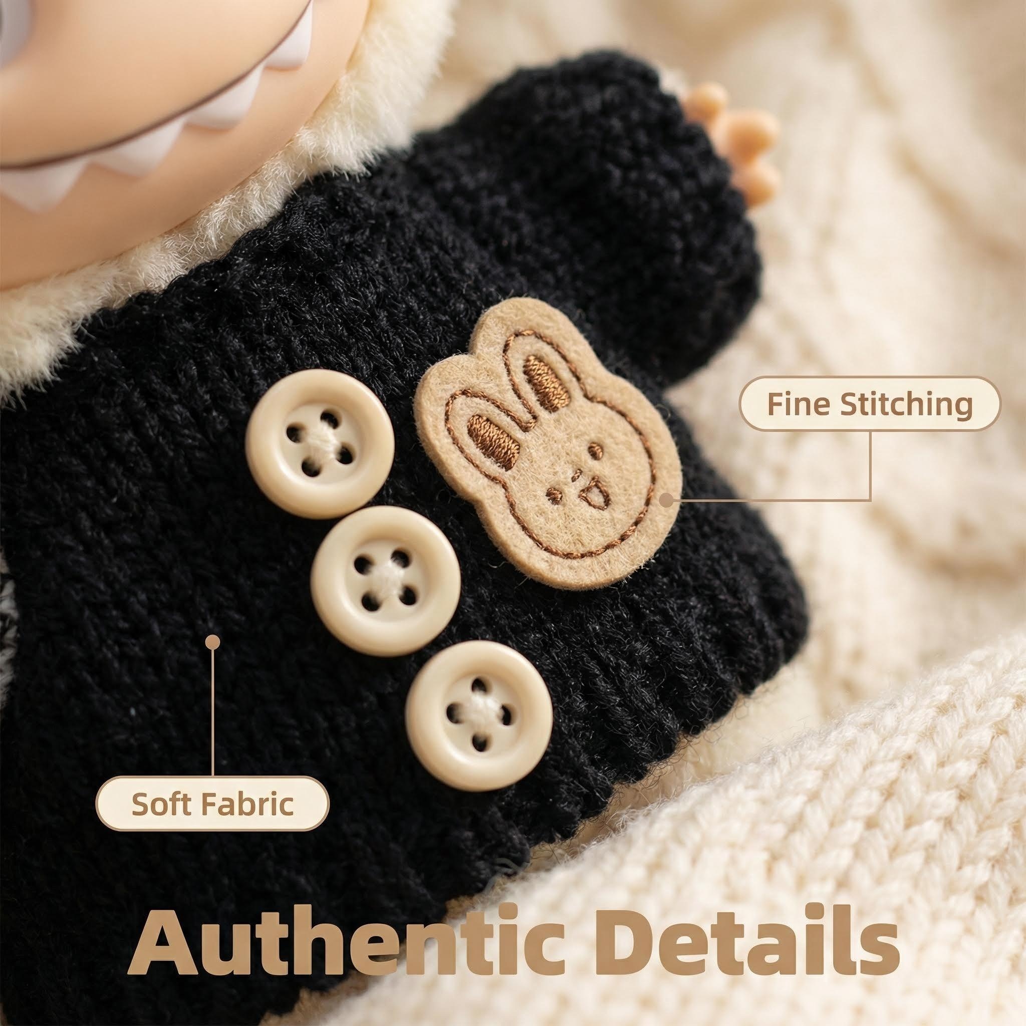 Cute Knit Outfit Set for 17cm Dolls | Handmade Doll Clothes