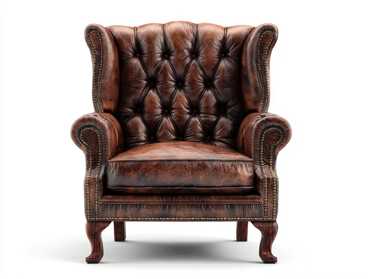 Poltrona in pelle-pelle-93x89x107 cm-marrone-stile classico-Luxegetlab