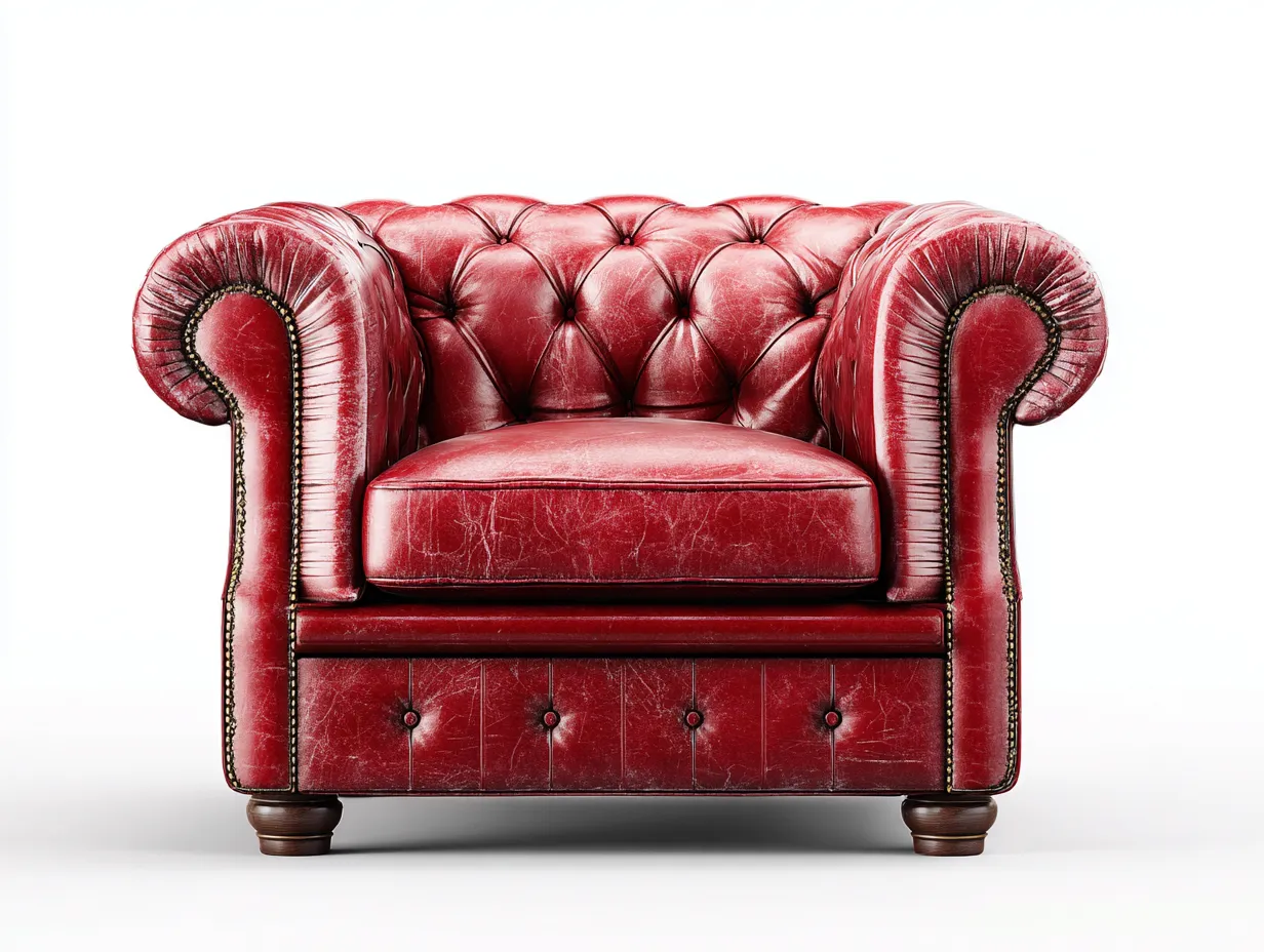 Poltrona in pelle-pelle-92x86x78 cm-rosso-stile classico-Luxegetlab