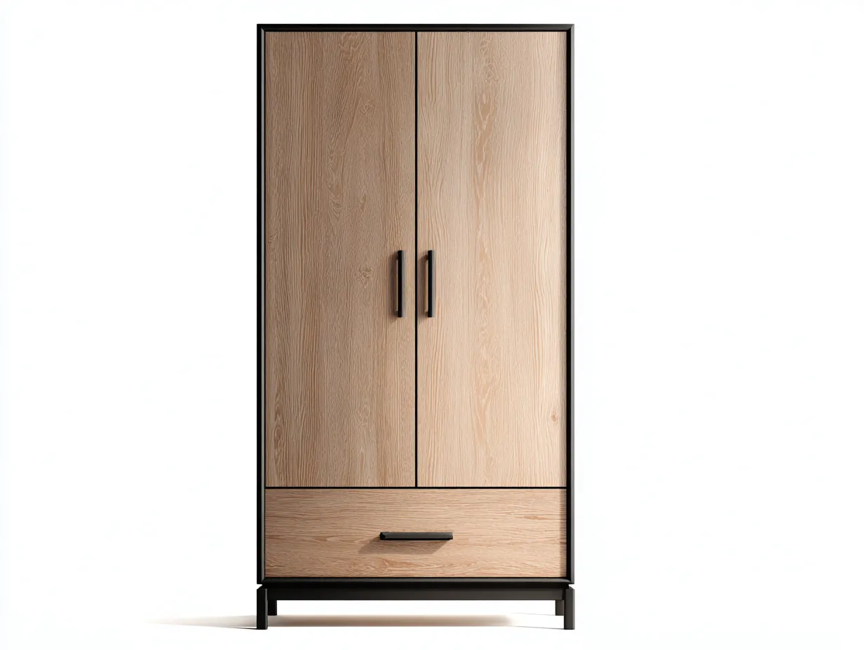 Armadio a 2 ante - legno ingegnerizzato - 98x56x188 cm - marrone - stile moderno-Luxegetlab