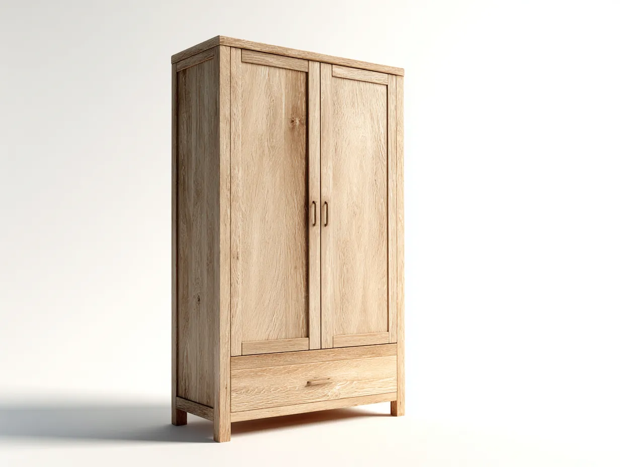 Armadio a 2 ante - legno massello - 100x55x190 cm - marrone - stile naturale-Luxegetlab