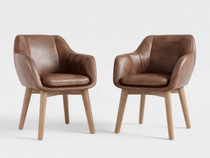 Chaise de salle à manger revêtement effet cuir 59x63x81 cm - marron - design moderne-Nestmyhaus