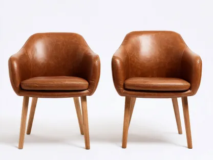 Chaise de salle à manger revêtement effet cuir 57x61x80 cm - marron - design contemporain-Nestmyhaus