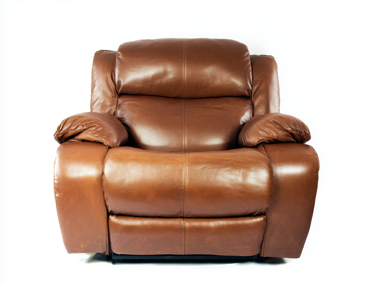 Fauteuil relax - revêtement cuir - 96x92x103 cm - marron - usage salon - fonction détente-Nestmyhaus