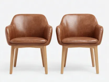 Chaise de salle à manger revêtement effet cuir 56x60x79 cm - marron - design élégant-Nestmyhaus