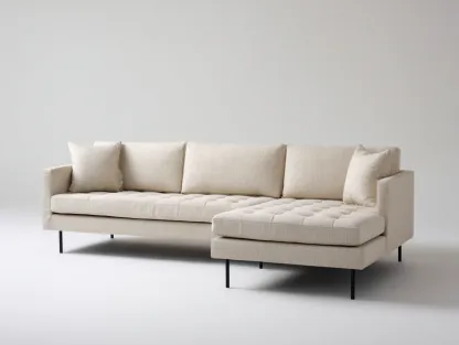 Canapé d’angle en tissu rembourré 275x160x85 cm - beige - design contemporain-Nestmyhaus