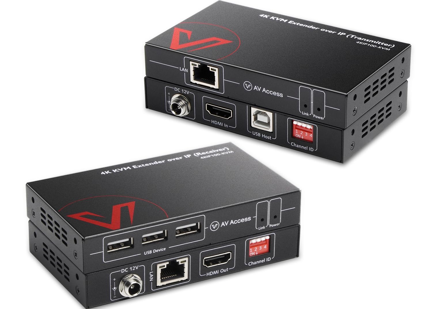 Professional UHD 4K 30Hz 1080P120Hz Extender KVM Via TCP/IP Ethernet, 16 Ensembles de commutateurs Dip, Transmission jusqu'à 120 m (390 Pieds) Via des câbles Cat5e / 6, 3 Ports USB 2.0-Oakmypad
