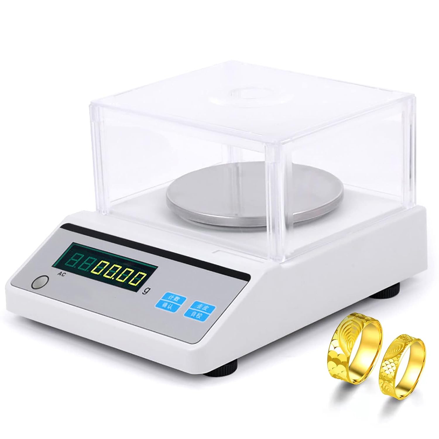 Balance Analytique Numérique, 0.001g Balance Electronique de Pesage de Cuisine de Laboratoire de Haute Précision, avec Pare-Brise et Fonction de Comptage, Equipé d'un Niveau à Bulle, pour Chimie,-Oakmypad