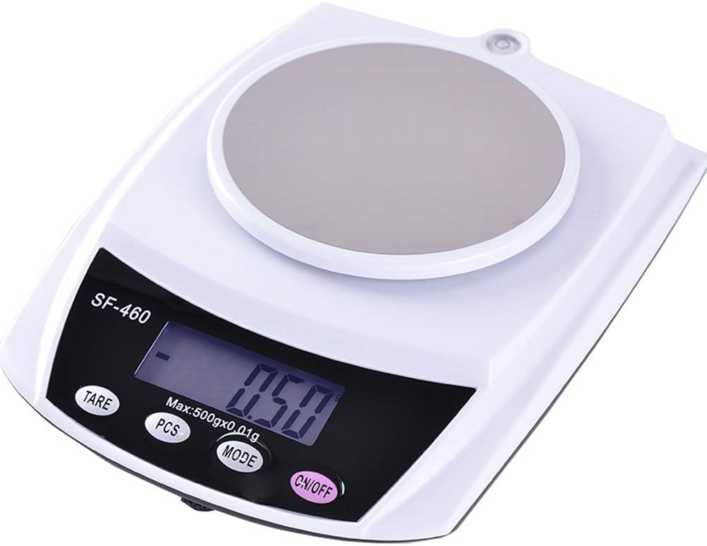 Balance électronique numérique de précision 500 g/0,01 g pour la cuisine, la pâtisserie et la cuisine. Écran LCD, fonctions tare et PCS. Idéale pour peser les aliments, le thé, les bijoux, le café e-Oakmypad