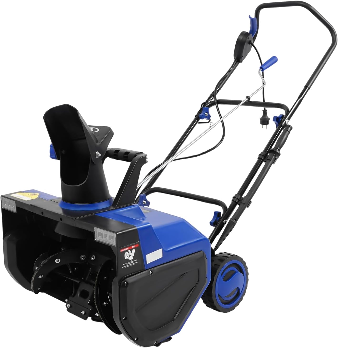 Fraise à neige électrique en acier au manganèse 2400 W avec rouleau à brosse en acier, balayeuse à neige avec toboggan réglable à 180°, appareil de déneigement électrique avec double lumières LED pour-Oakmypad