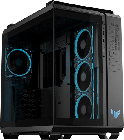 ASUS TUF Gaming GT502 Horizon ARGB (Noir) - Boîtier PC ATX Gaming (Double Chambre indépendantes pour CPU et GPU, Conception panoramique, Panneaux latéraux sans Outils, USB Type-C à l'Avant)-Oakmypad