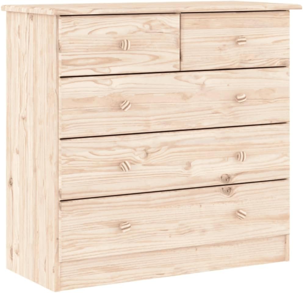vidaXL Commode, Buffet avec Tiroir, Armoire Latérale, Meuble de Rangement Salon Chambre à Coucher Intérieur, Scandinave, Bois Massif de Pin-Oakmypad