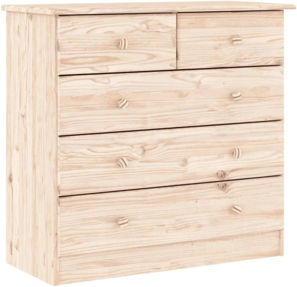 vidaXL Commode, Buffet avec Tiroir, Armoire Latérale, Meuble de Rangement Salon Chambre à Coucher Intérieur, Scandinave, Bois Massif de Pin-Oakmypad