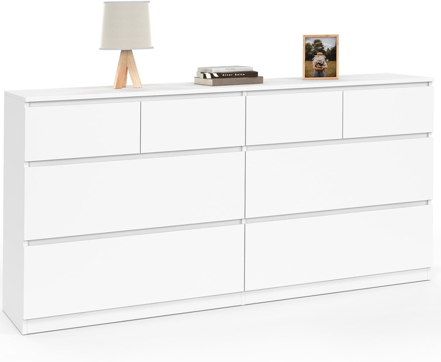 IDMarket - Commode 8 tiroirs TOMI 160 cm Bois Blanc-Oakmypad