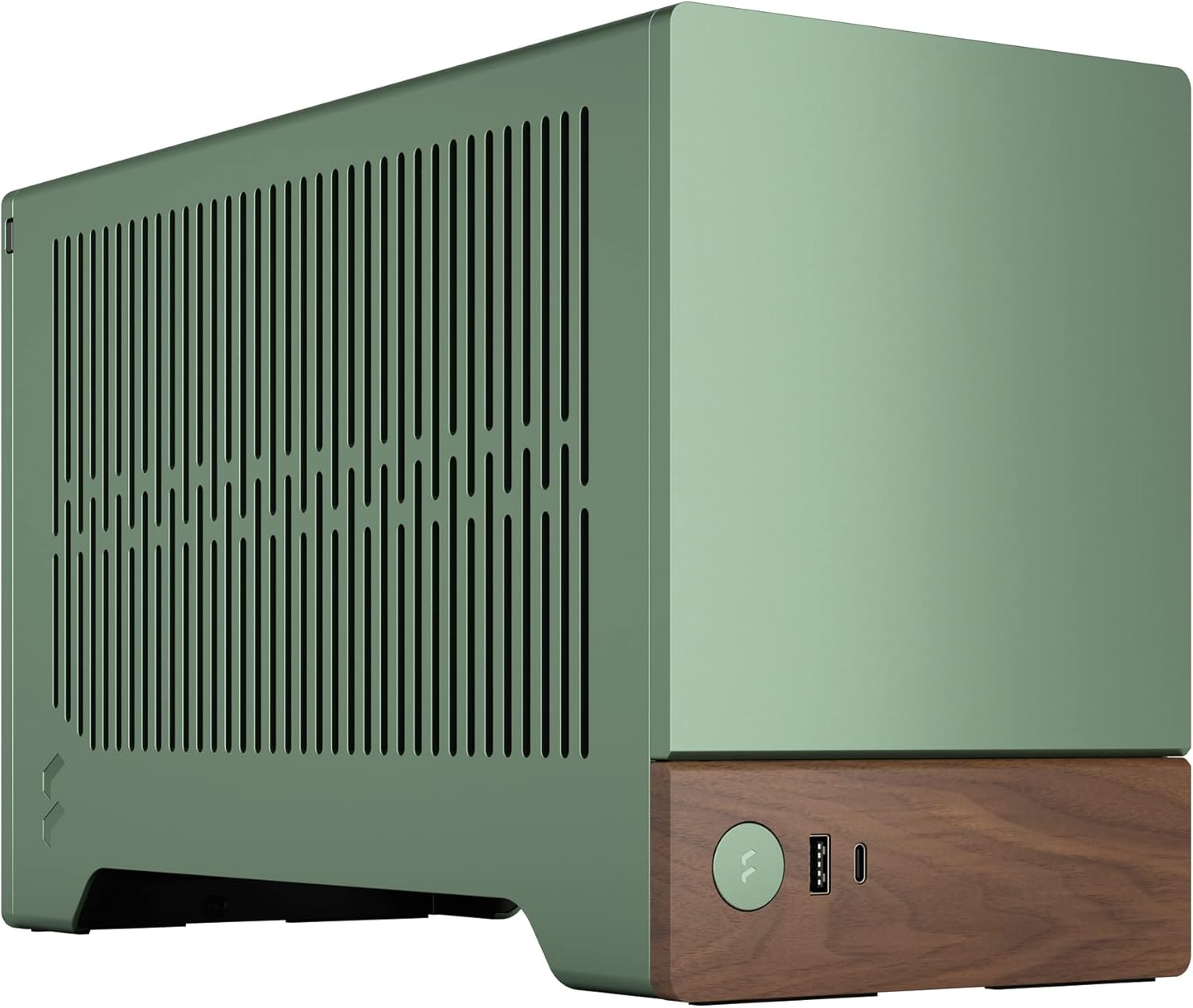 Fractal Design Terra Jade - Wood Walnut Front Panel - Small Form Factor - mITX Gaming Case - PCIe 4.0 Riser Cable - USB Type-C - Anodized Aluminum Panels-Oakmypad